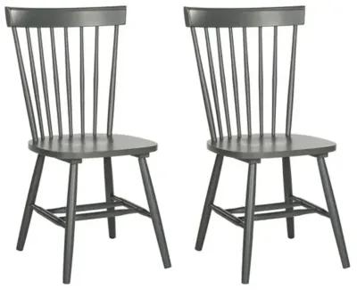 Set of 2 Abigail Side Chairs - Charcoal - Gray