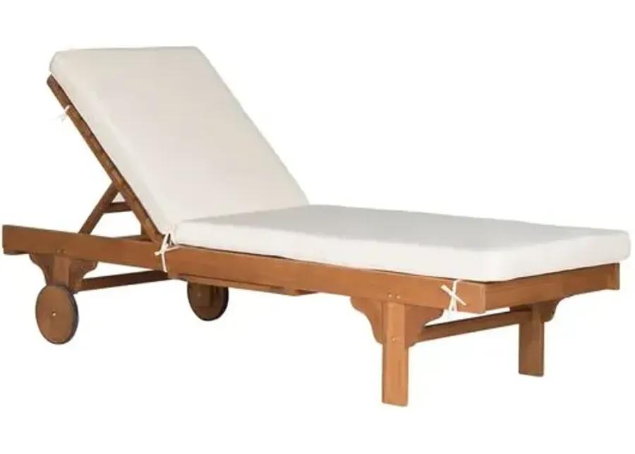 Siesta Eucalyptus Outdoor Chaise - Natural/White - Beige - Comfortable, Sturdy, Stylish