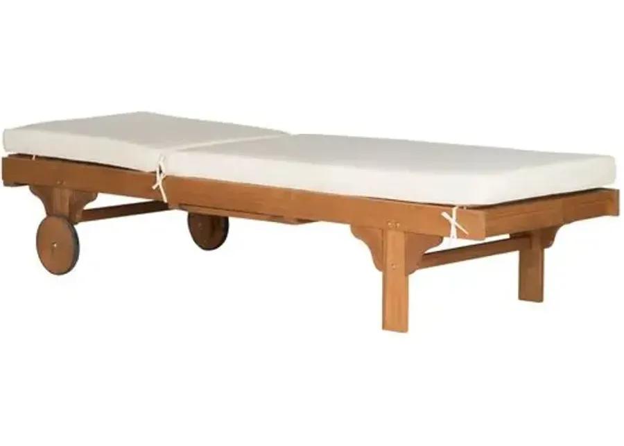 Siesta Eucalyptus Outdoor Chaise - Natural/White - Beige - Comfortable, Sturdy, Stylish