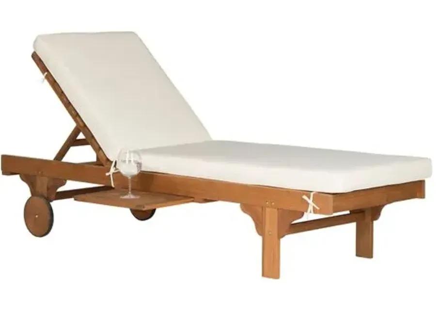 Siesta Eucalyptus Outdoor Chaise - Natural/White - Beige - Comfortable, Sturdy, Stylish