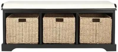 Loren 47"W Storage Bench - Black/Ivory