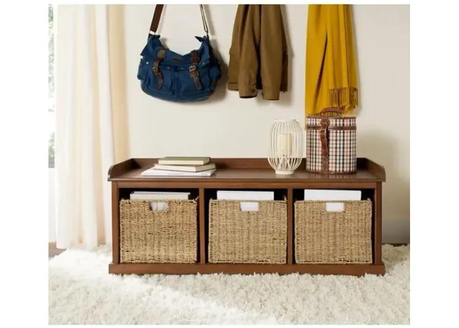 Loren 47"W Storage Bench - Brown/Ivory - White