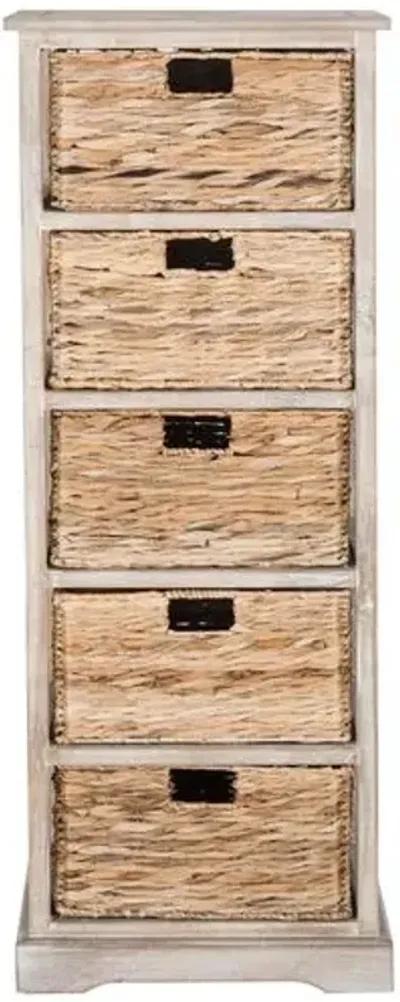 Everly 5-Basket Storage Chest - Whitewash - Ivory