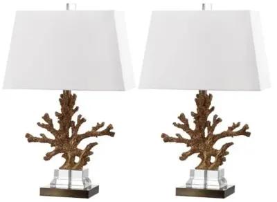 Set of 2 Bashi Table Lamps - Gold/Clear