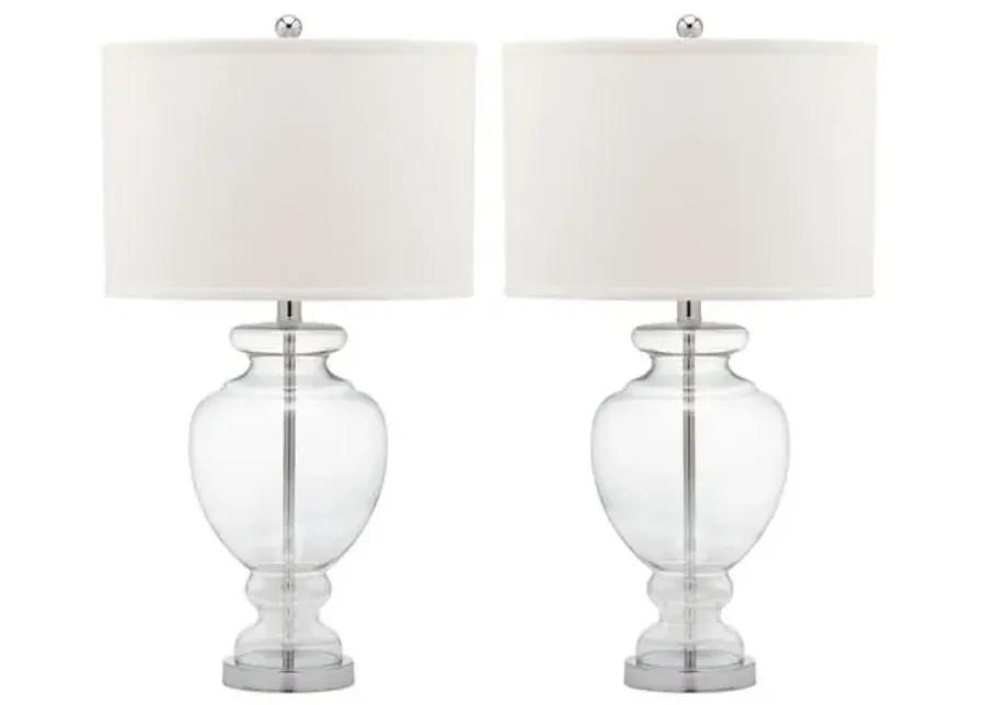 Set of 2 Landon Table Lamp Set - Clear