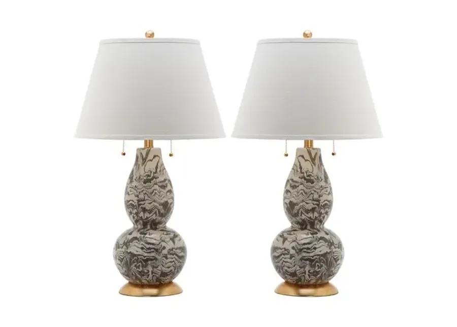 Set of 2 Libby Table Lamps - Grey