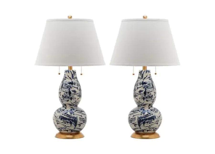 Set of 2 Libby Table Lamps - Navy