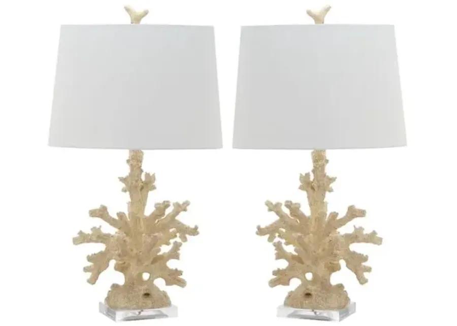 Set of 2 Coral Branch Table Lamps - Natural