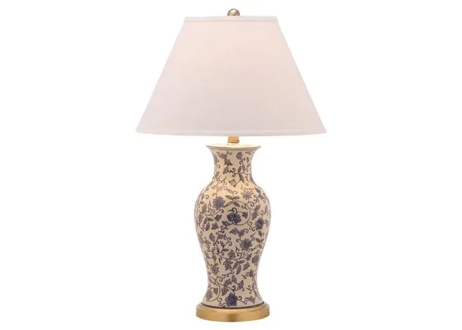 Beijing Floral Lamp Set - White/Blue