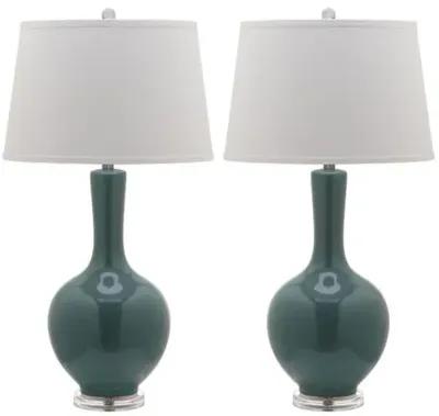 Set of 2 Blanche Table Lamps - Teal