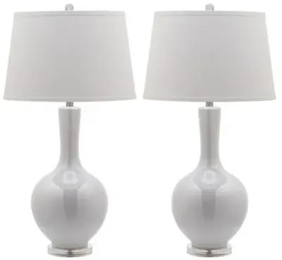 Set of 2 Blanche Gourd Table Lamps - White