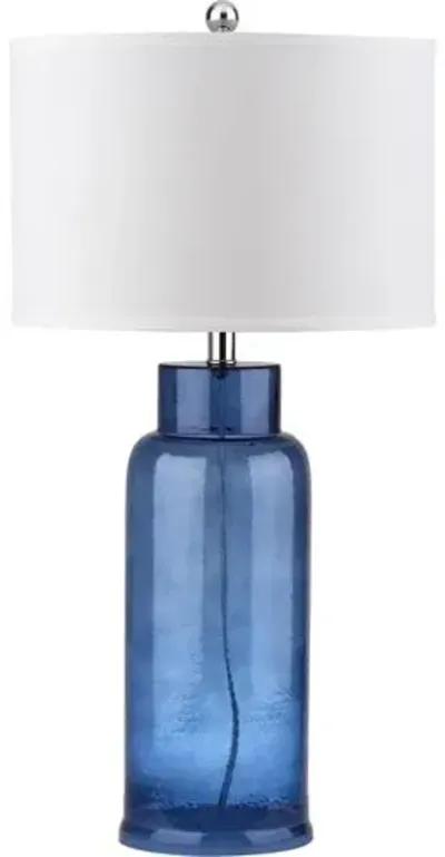 Set of 2 Clara Table Lamp Set - Blue/Silver