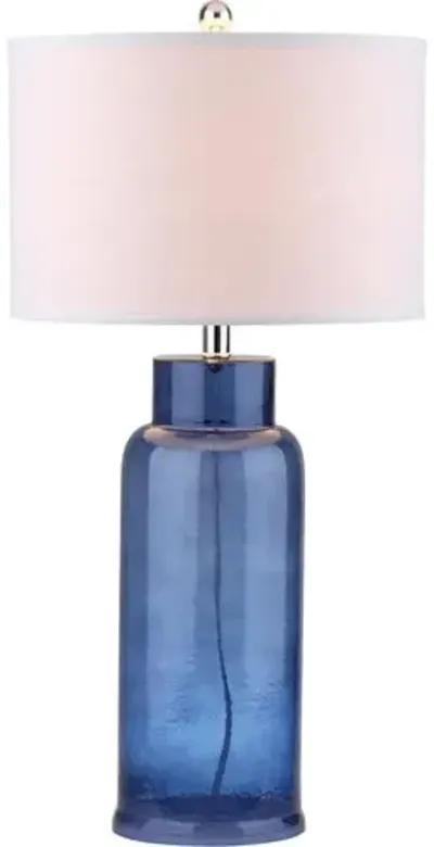 Set of 2 Clara Table Lamp Set - Blue/Silver