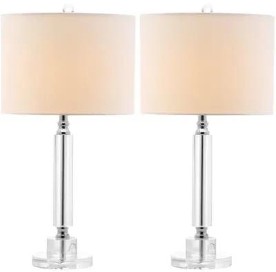 Set of 2 Set of 2 Dora Crystal Table Lamps - Clear/Chrome