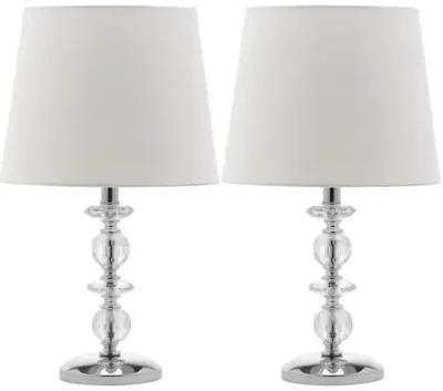 Emma Stacked Lamp Set - Crystal/Chrome