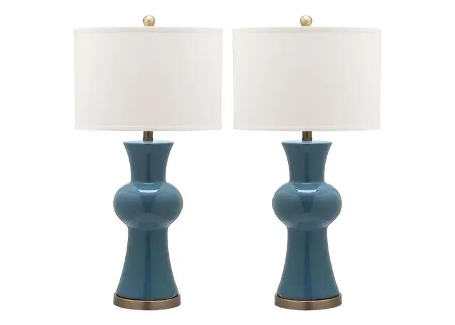 Set of 2 Nina Column Table Lamps - Blue