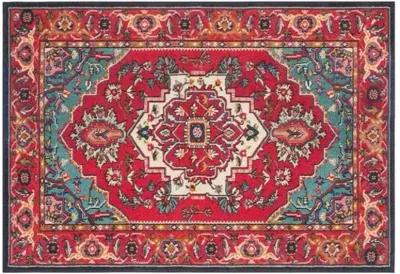 Noella Rug - Red/Turquoise - Red