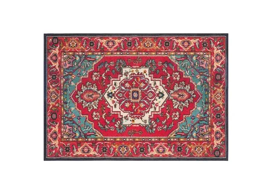 Noella Rug - Red/Turquoise - Red