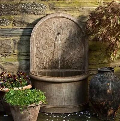 40.5" Corsini Wall Fountain - Limestone - Campania International - Brown