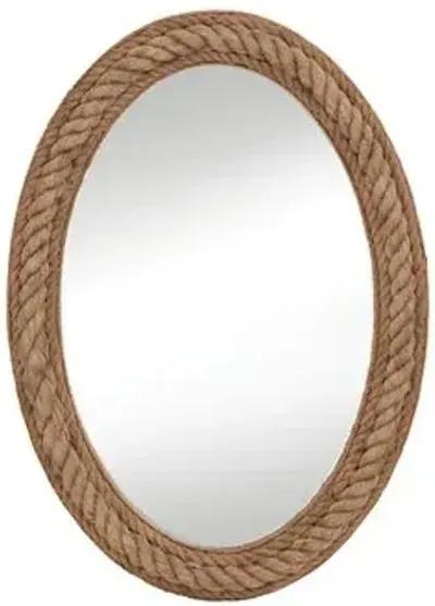 Rayna Rope Oval Wall Mirror - Natural