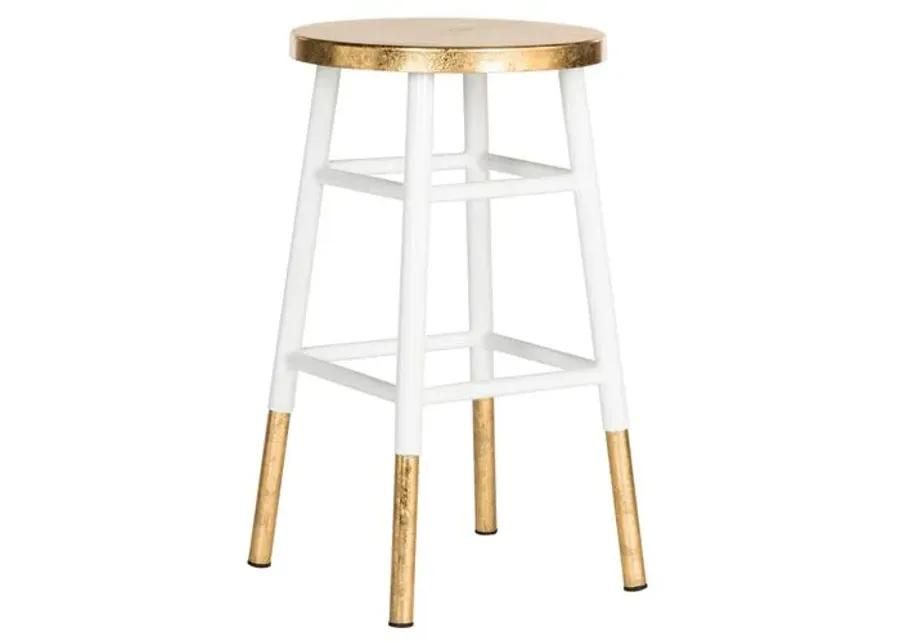 Lacie Counter Stool - White/Gold