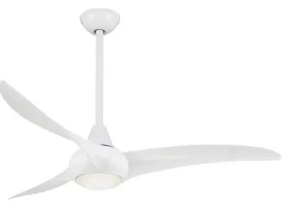 Aire Wave Ceiling Fan Light Fixture - White - 3 Blades - 3 Blades, Hardwired, Energy Efficient