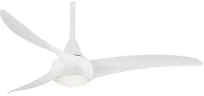 Aire Wave Ceiling Fan Light Fixture - White - 3 Blades - 3 Blades, Hardwired, Energy Efficient