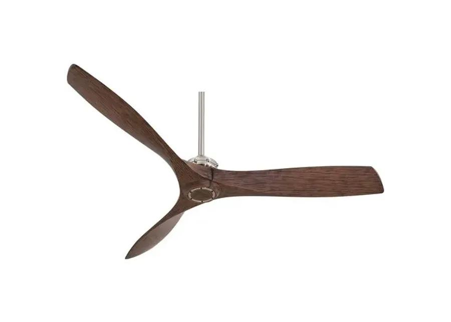 Aire Aviation Ceiling Fan - Nickel/Maple Stain - Brown - 3 Blades - 3 Blades, Hardwired, Energy Efficient