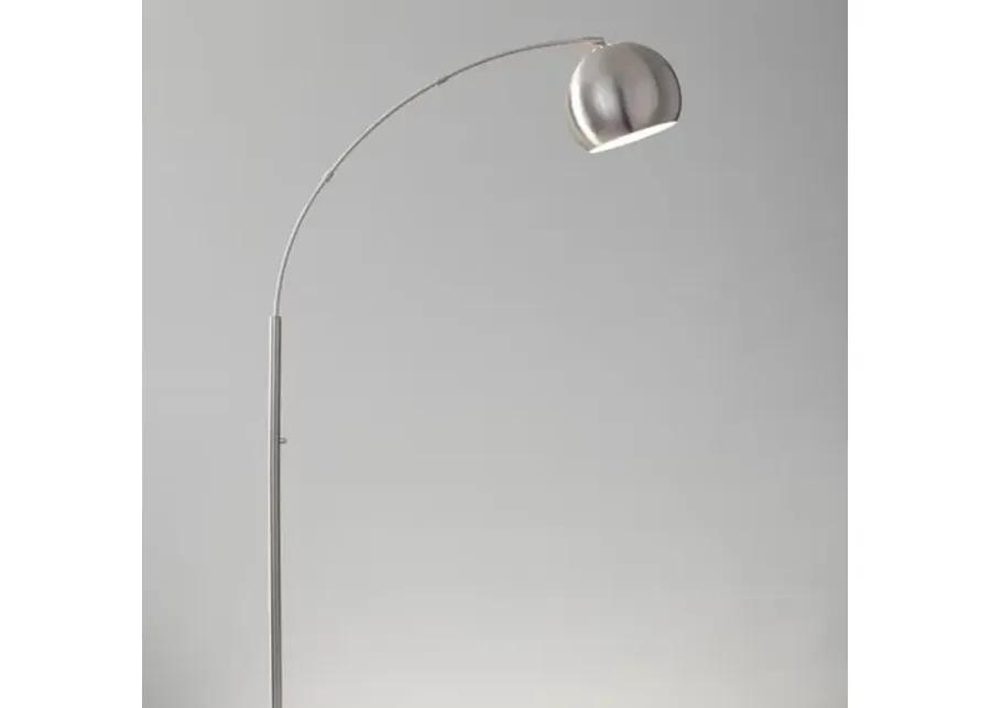 Carla Arc Lamp - Brushed Nickel - Silver