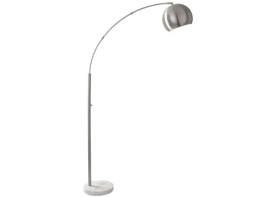 Carla Arc Lamp - Brushed Nickel - Silver