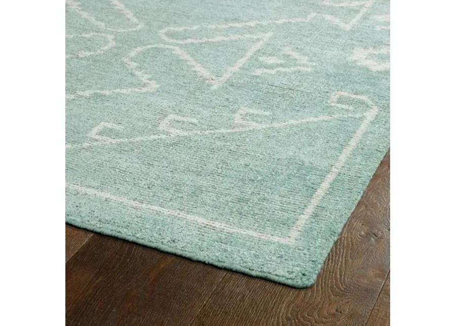 Conner Rug - Mint/Ivory - Blue - Blue