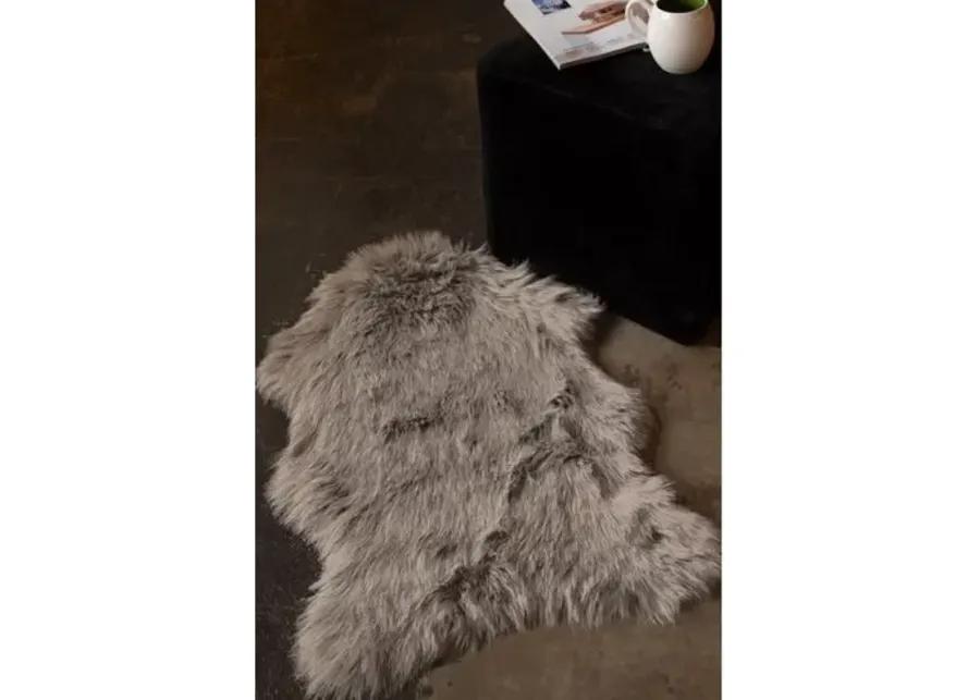 2'x3' Gordon Faux-Sheepskin Rug - Gray - Gray