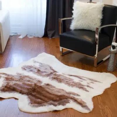 4'3"x5' Faux Hide Rug - Austin Brown/White - Brown