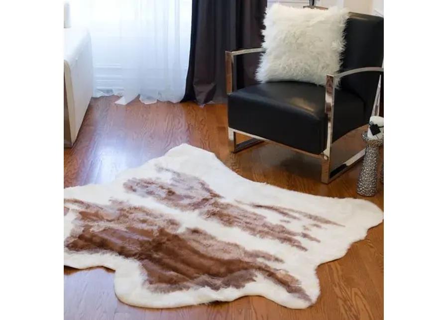 4'3"x5' Faux Hide Rug - Austin Brown/White - Brown