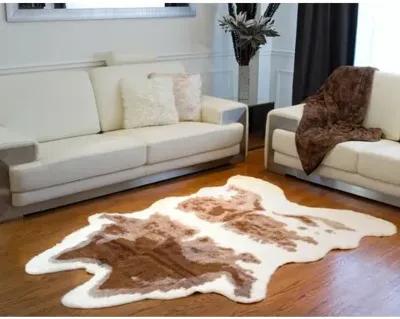 5'3"x7'6" Faux Hide Rug - Brown/Natural - Brown