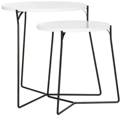 Etten Nesting Side Tables - White/Black