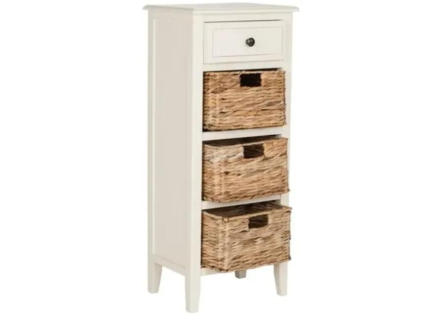 Michaela Side Table - Distressed White - Ivory