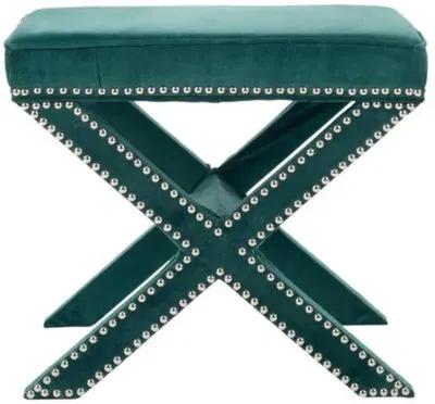 Palmer Ottoman - Marine/Silver - Green