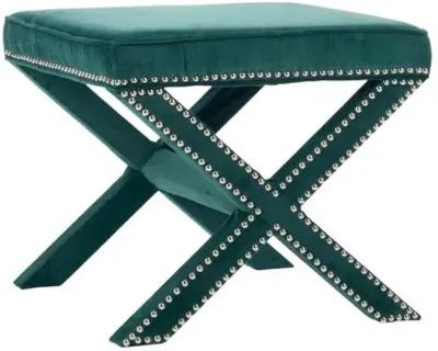 Palmer Ottoman - Marine/Silver - Green