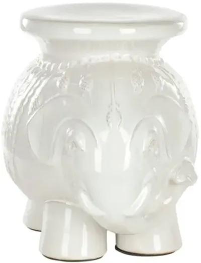 Elephant Garden Stool - White