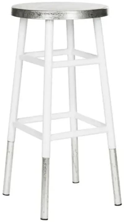 Lacie Barstool - White - Silver