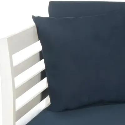 Sandy Outdoor Daybed - White/Navy - Blue - Comfortable, Sturdy