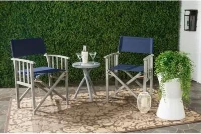 Set of 2 Miles Outdoor Director's Chairs - Navy/Gray - Blue