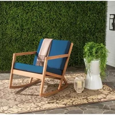 Lindsey Outdoor Rocking Chair - Navy/Natural - Blue