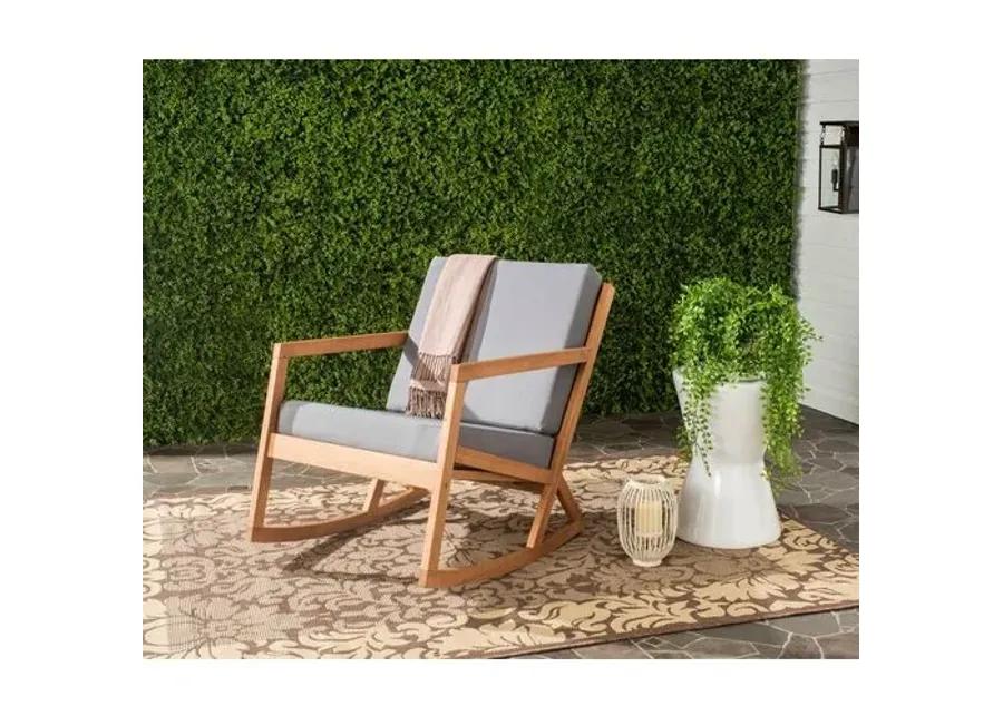 Lindsey Outdoor Rocking Chair - Gray/Natural