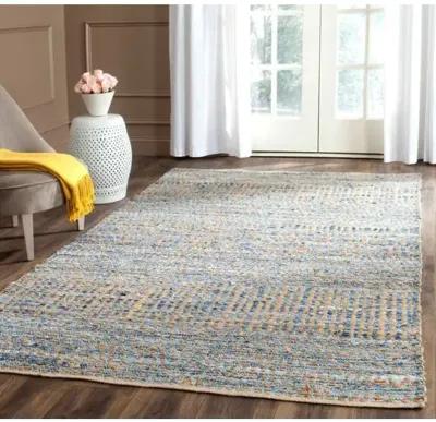 Faley Jute Rug - Natural/Blue - Blue