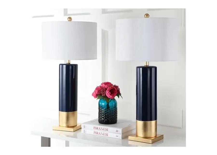 Set of 2 Calus Table Lamps - Navy/Gold