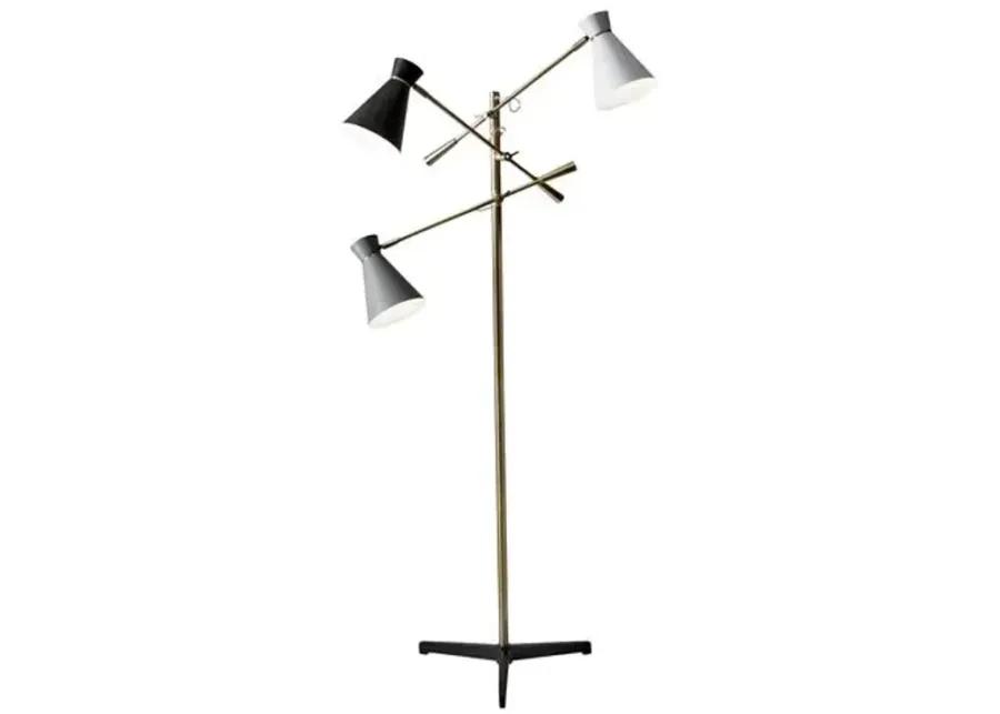 Gracie 3-Arm Floor Lamp - Antiqued Brass