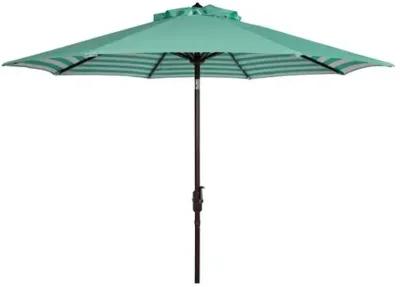 Hannah Outdoor Patio Umbrella - Dark Green/White Stripe