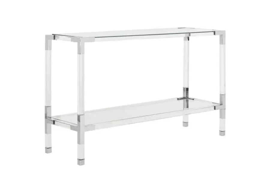 Arverne Console - Polished Silver